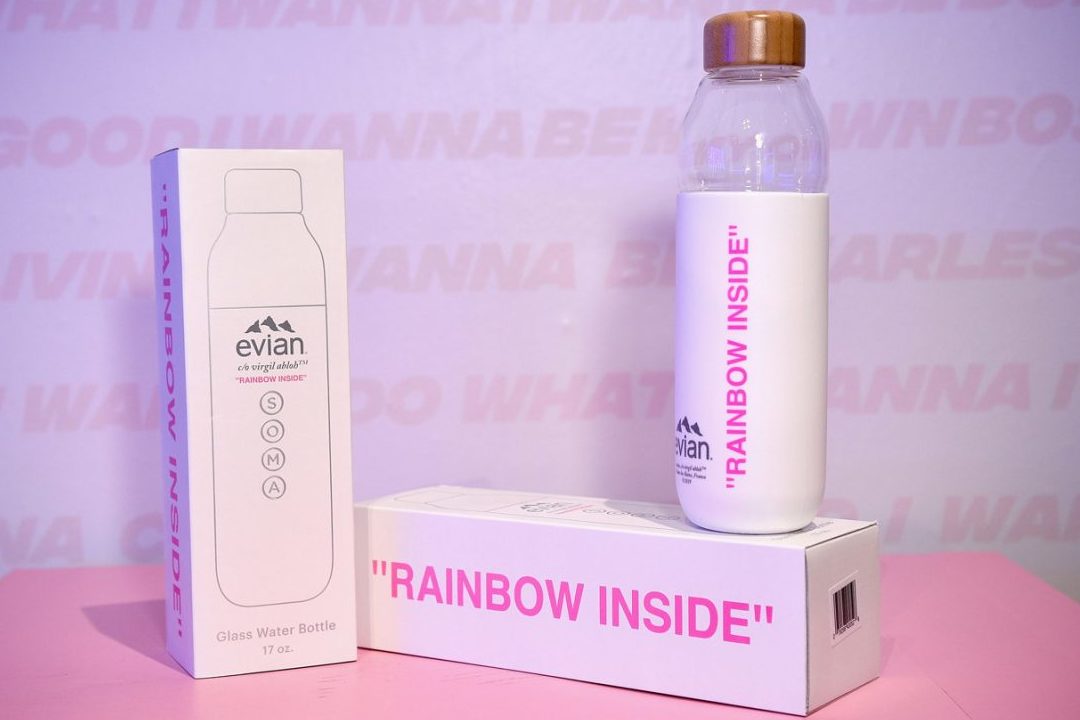 One drop can make a rainbow, bottle, Virgil Abloh, rainbow, Discover our  new evian Limited Edition bottle by Virgil Abloh! #evian #VirgilAbloh  #evianxVirgilAbloh The evian x Virgil Abloh limited-edition Soma