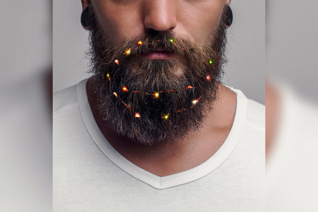 ¡Ya puedes decorar tu barba con luces navideñas!