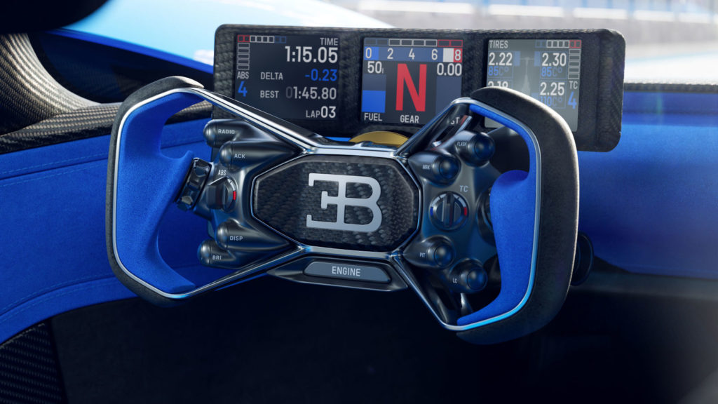 La cabina del Bugatti Bolide está hecha para emocionarte sobre la pista